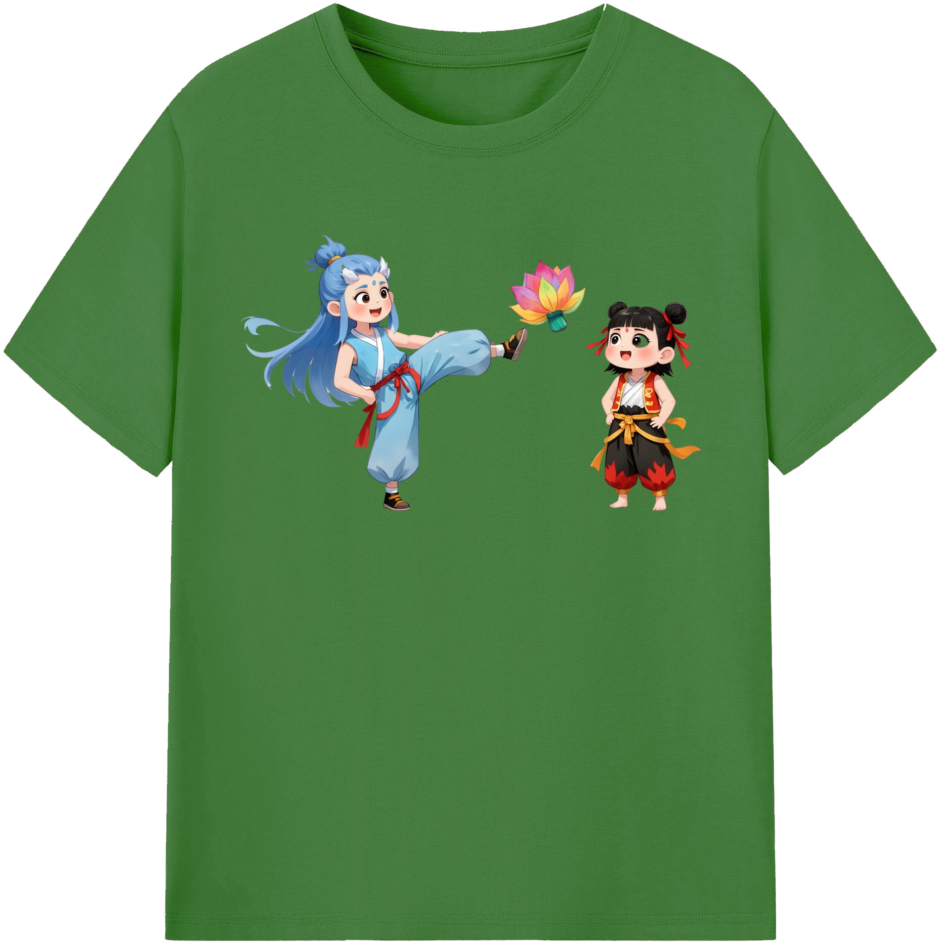 （画像用） Ne Zha 2 ナタ 魔童の大暴れ レディースカジュアルプリントTシャツ（綿100％）